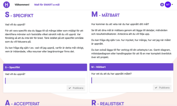 Mall med SMART:a mål
